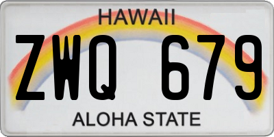 HI license plate ZWQ679