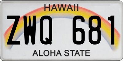 HI license plate ZWQ681