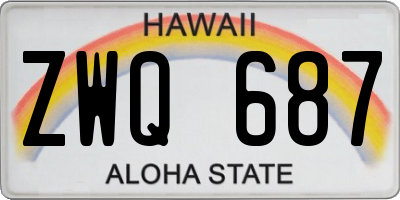 HI license plate ZWQ687