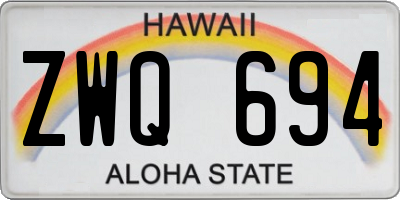 HI license plate ZWQ694
