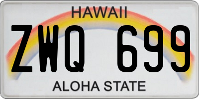 HI license plate ZWQ699