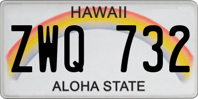 HI license plate ZWQ732
