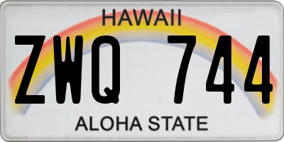 HI license plate ZWQ744