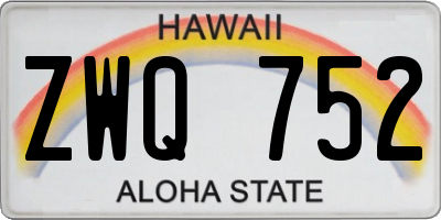 HI license plate ZWQ752