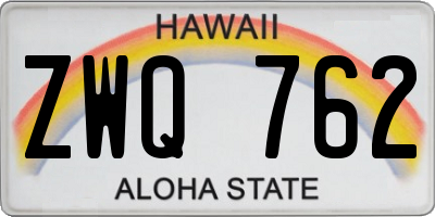 HI license plate ZWQ762