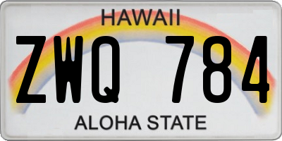 HI license plate ZWQ784