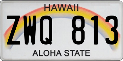 HI license plate ZWQ813