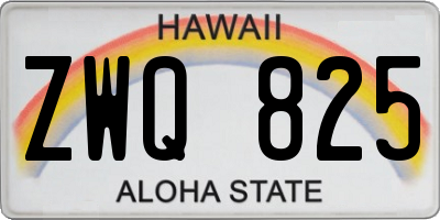 HI license plate ZWQ825