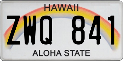 HI license plate ZWQ841