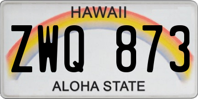 HI license plate ZWQ873