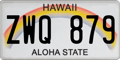 HI license plate ZWQ879