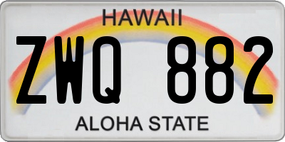 HI license plate ZWQ882