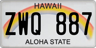 HI license plate ZWQ887