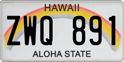 HI license plate ZWQ891