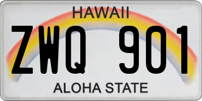 HI license plate ZWQ901