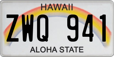 HI license plate ZWQ941