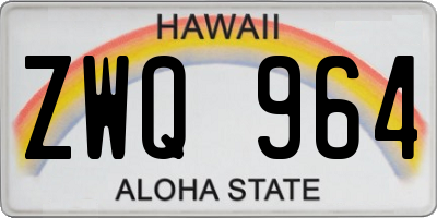 HI license plate ZWQ964