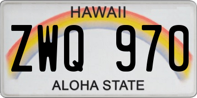 HI license plate ZWQ970