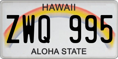 HI license plate ZWQ995