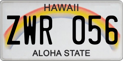 HI license plate ZWR056