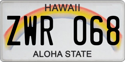HI license plate ZWR068