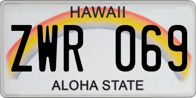 HI license plate ZWR069