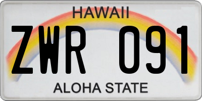 HI license plate ZWR091