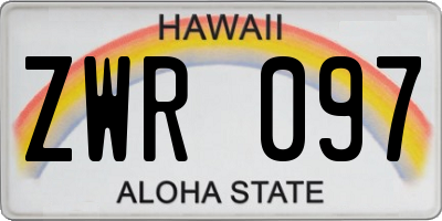 HI license plate ZWR097