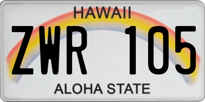 HI license plate ZWR105