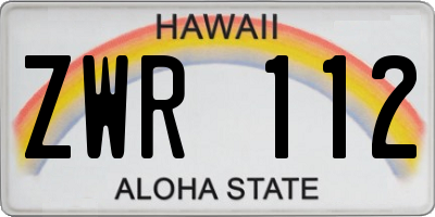 HI license plate ZWR112