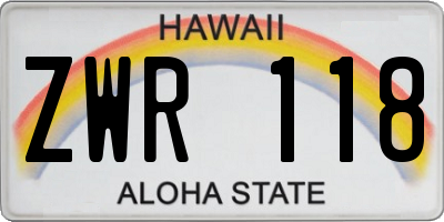 HI license plate ZWR118