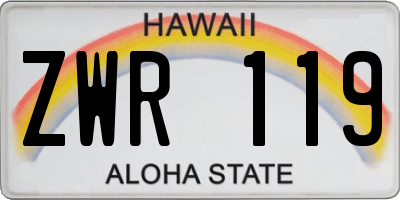 HI license plate ZWR119