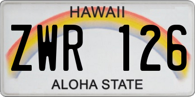 HI license plate ZWR126