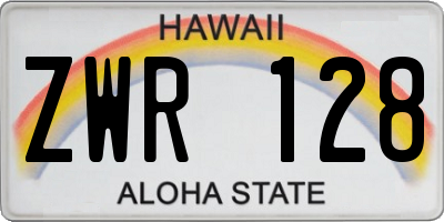 HI license plate ZWR128