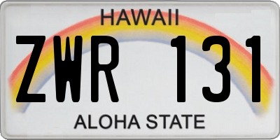 HI license plate ZWR131
