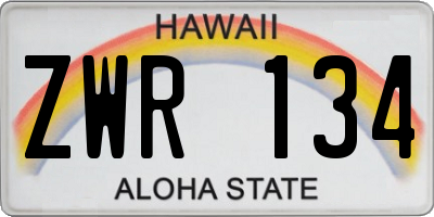 HI license plate ZWR134