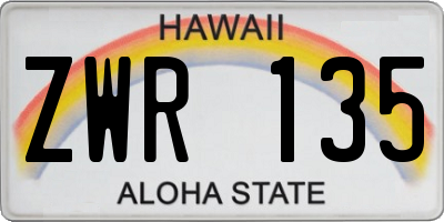 HI license plate ZWR135