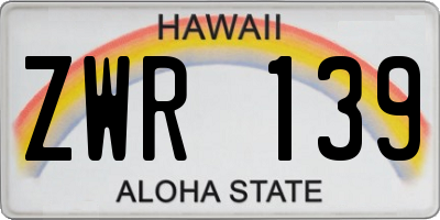HI license plate ZWR139