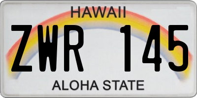 HI license plate ZWR145