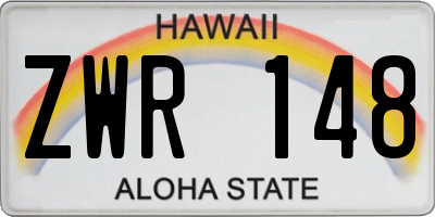 HI license plate ZWR148