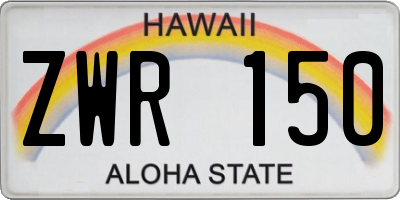 HI license plate ZWR150