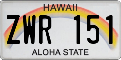 HI license plate ZWR151