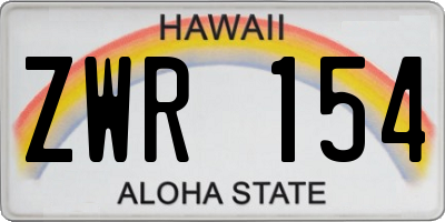 HI license plate ZWR154