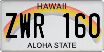 HI license plate ZWR160
