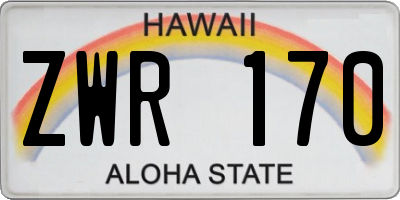 HI license plate ZWR170