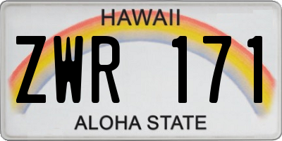 HI license plate ZWR171