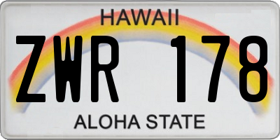 HI license plate ZWR178