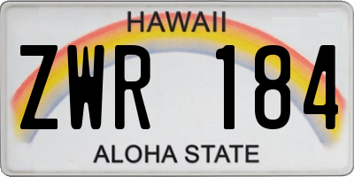 HI license plate ZWR184