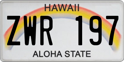HI license plate ZWR197