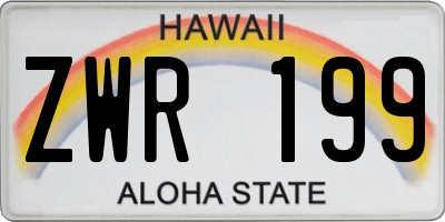 HI license plate ZWR199